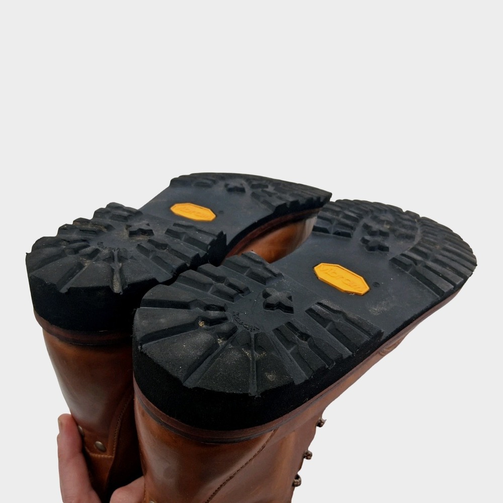 Quoddy Boots Mens Size 11.5 Brown Leather Combat Ankle Vibram Lined Lace Up - Picture 7 of 13